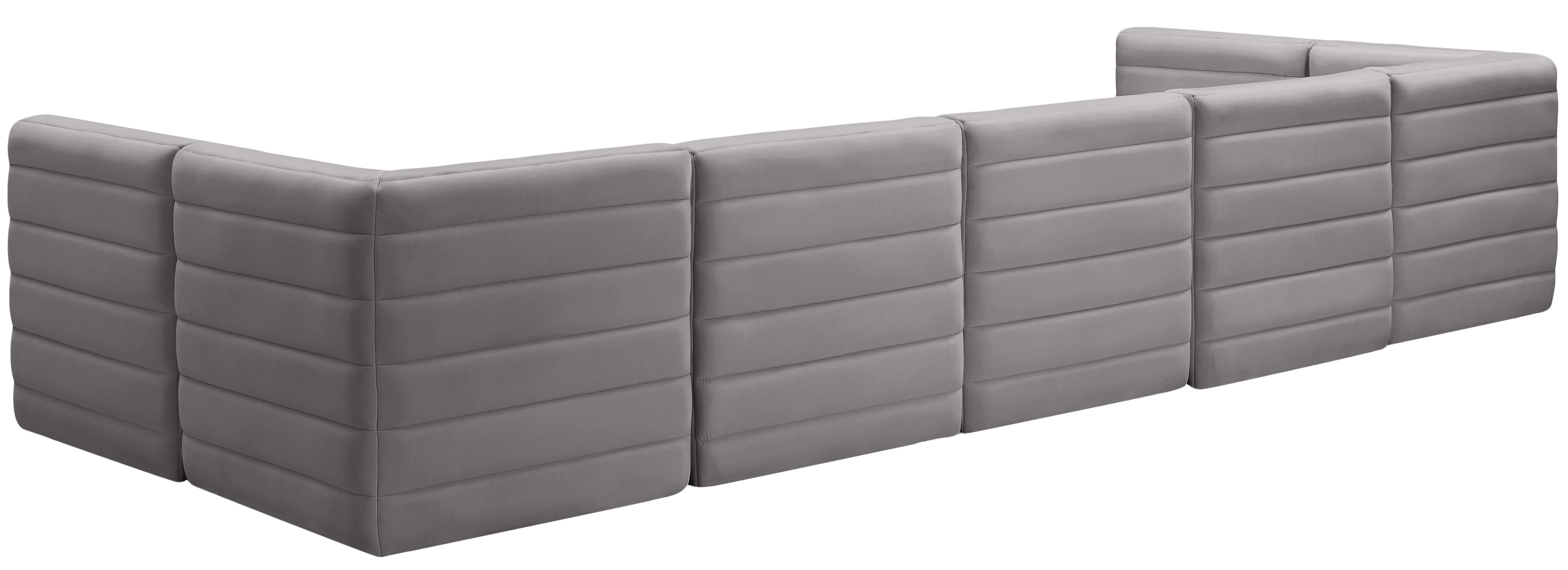 Quincy Grey Velvet Modular Sectional