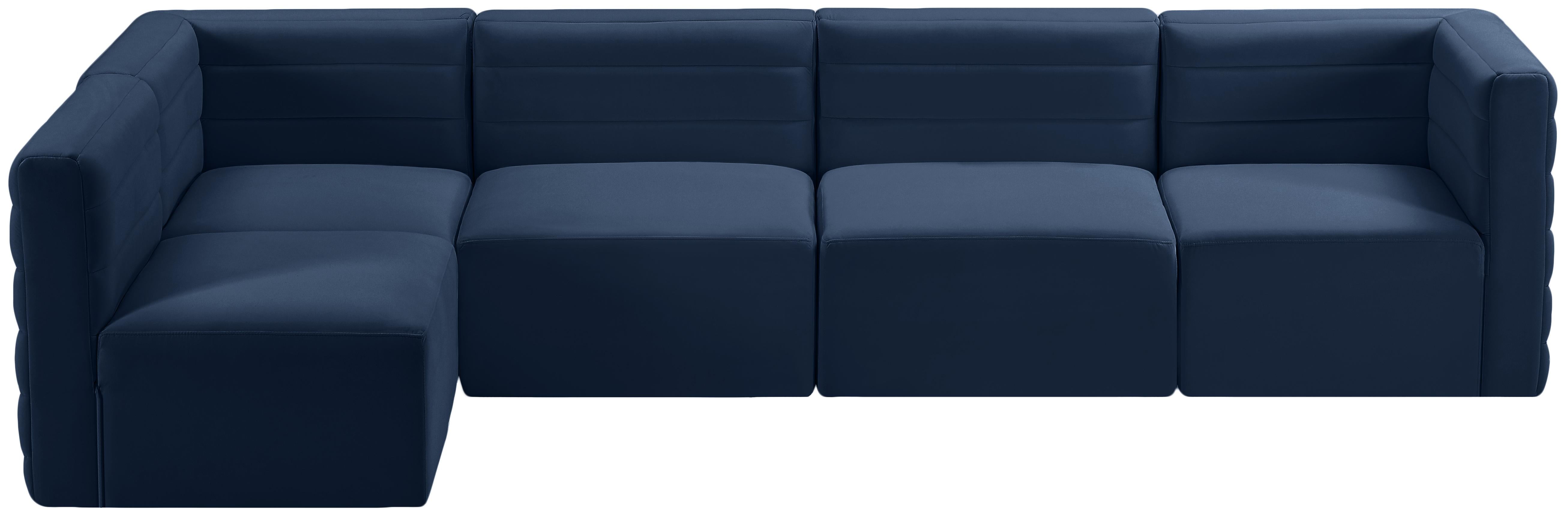 Quincy Navy Velvet Modular Sectional