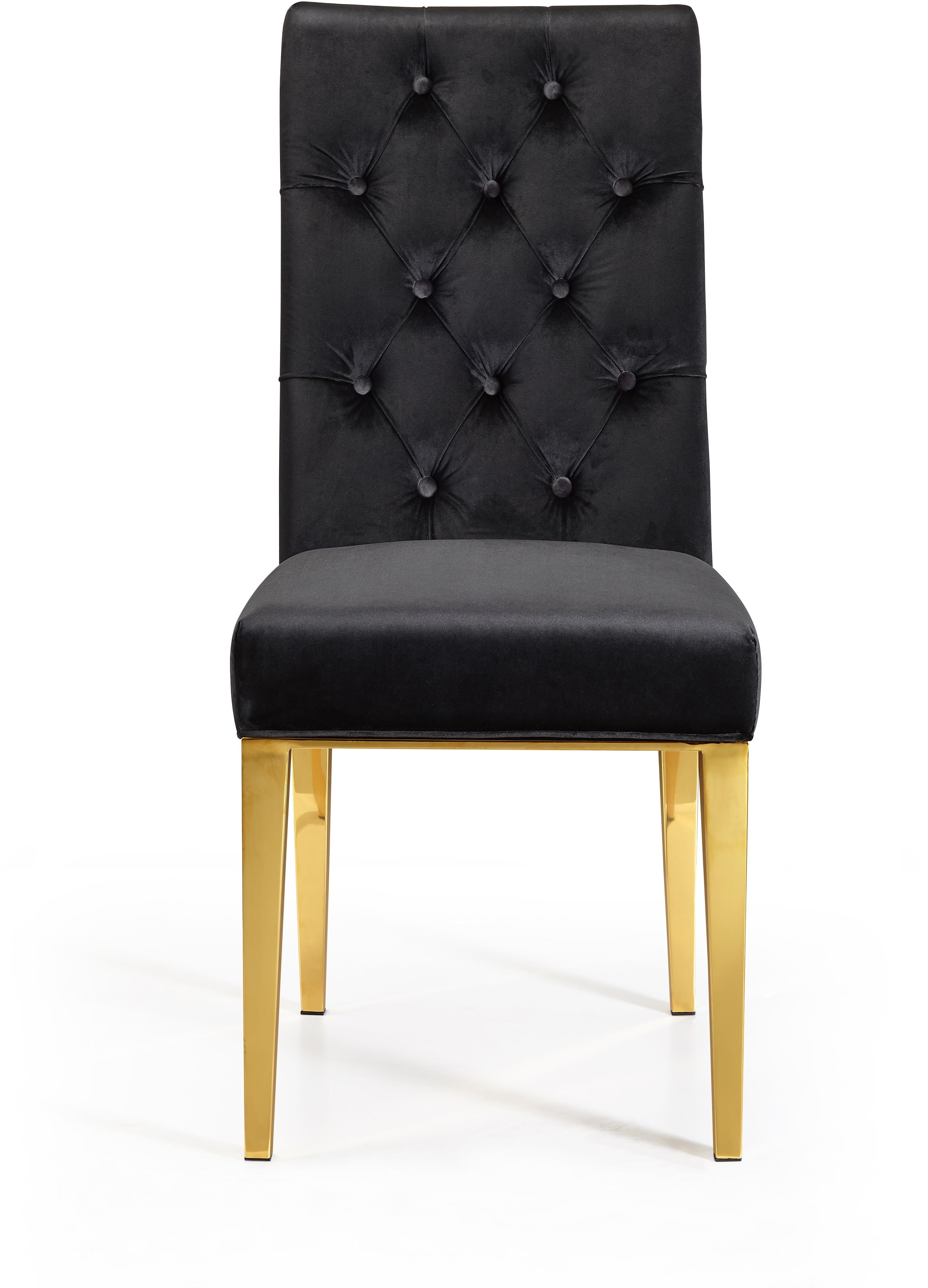 Capri Black Velvet Dining Chair