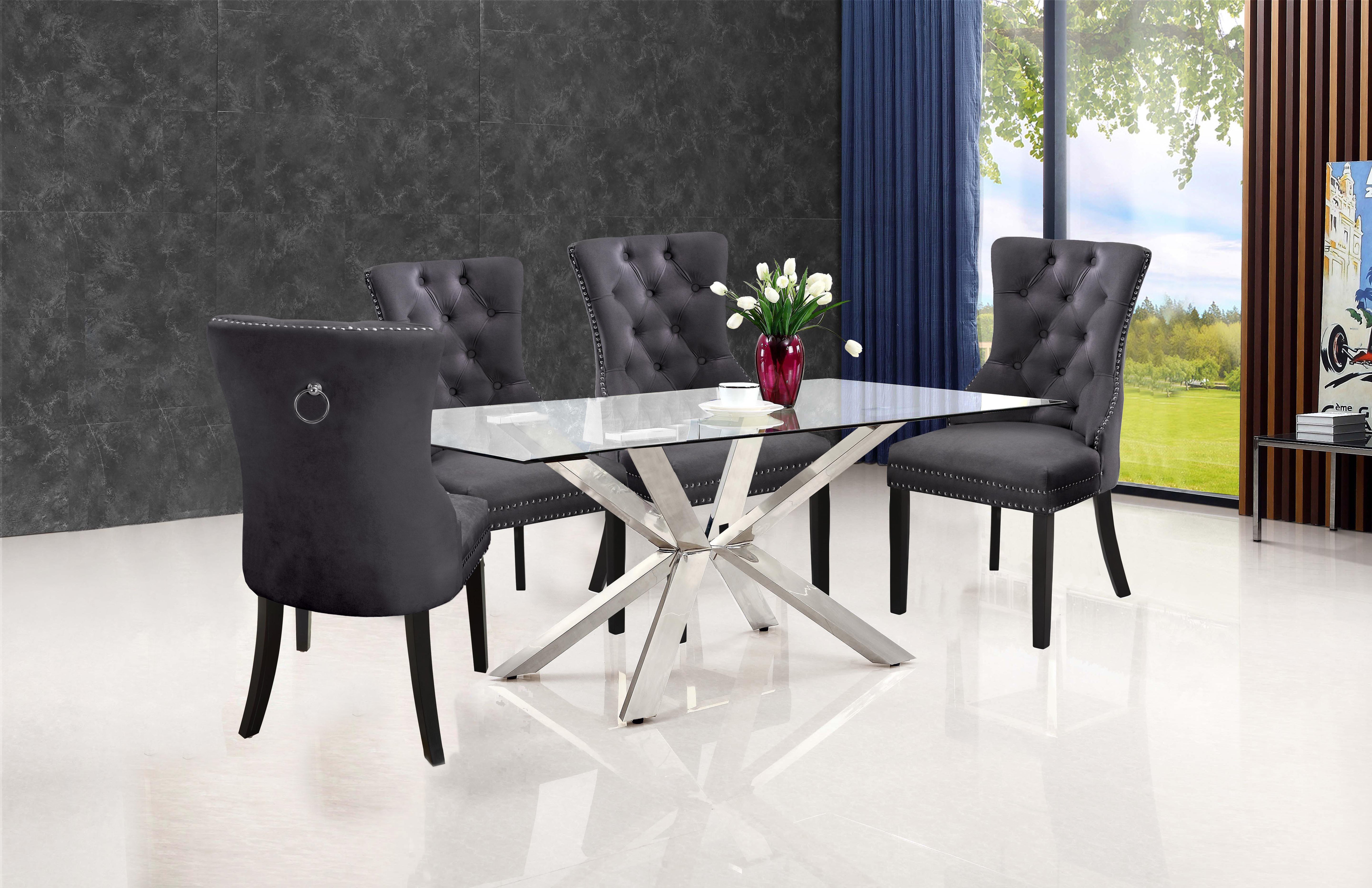 Nikki Grey Velvet Dining Chair