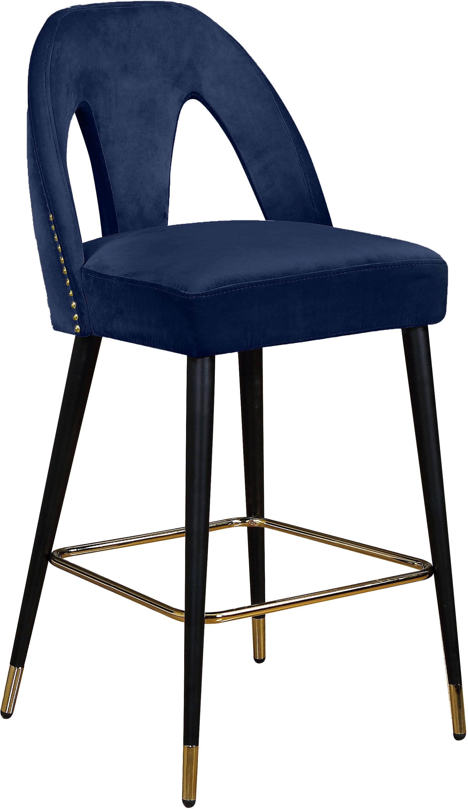 Akoya Navy Velvet Stool