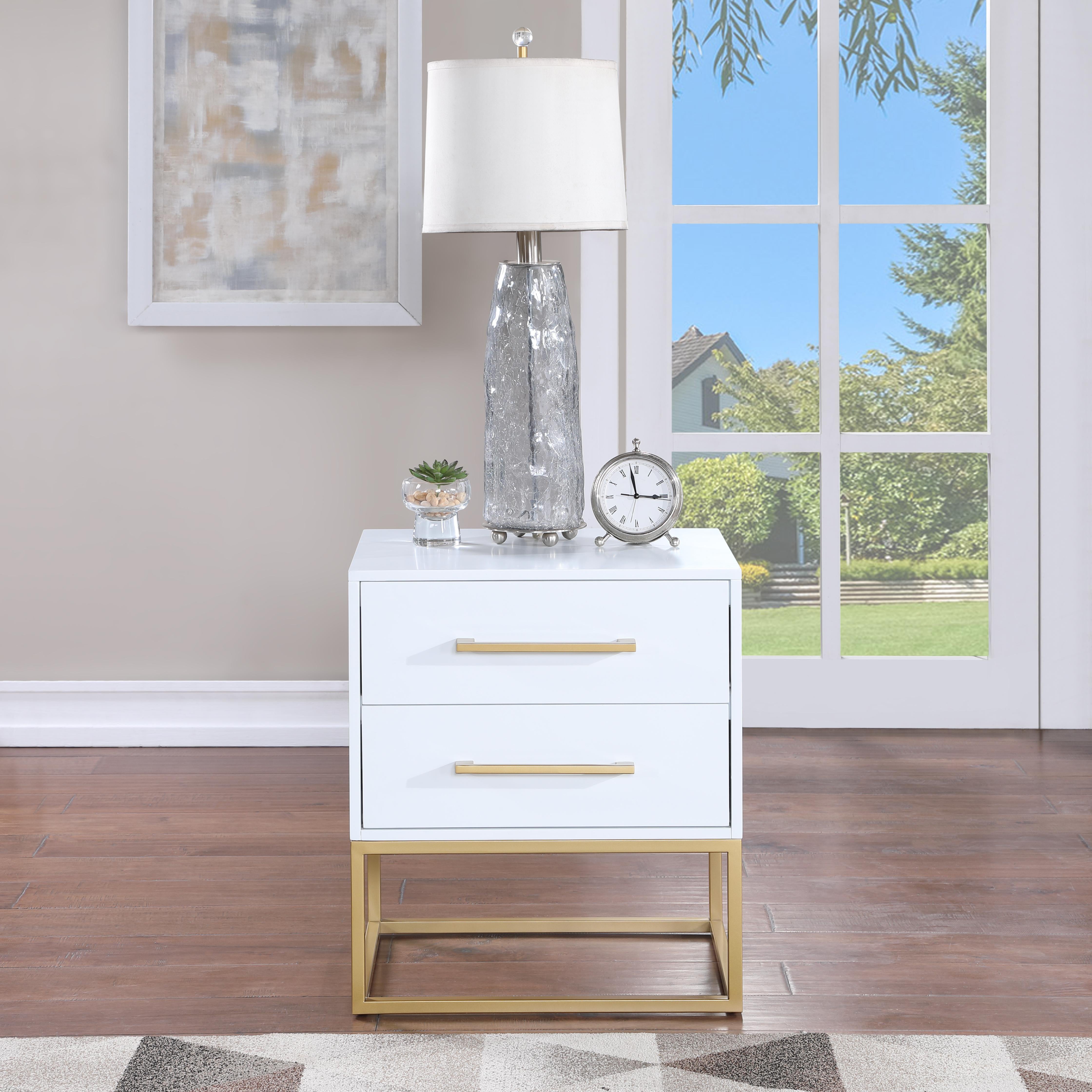 Maxine White / Gold Night Stand