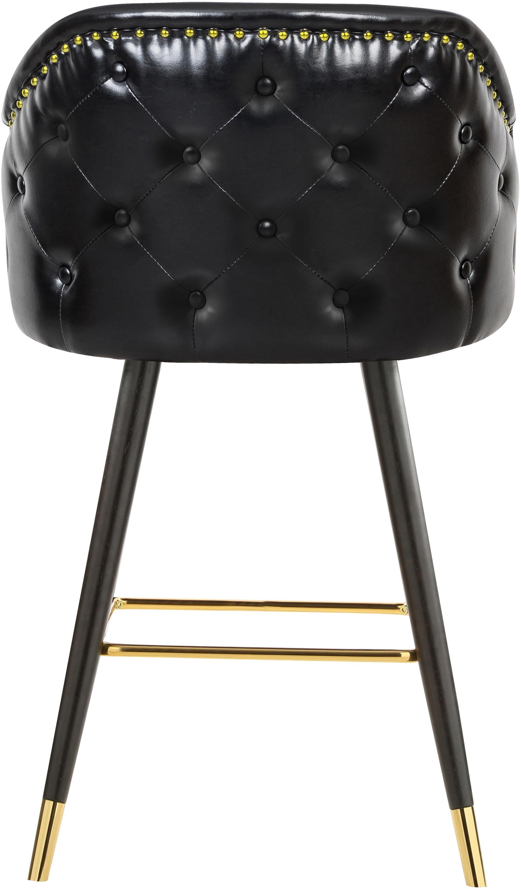 Barbosa Black Faux Leather Counter/Bar Stool