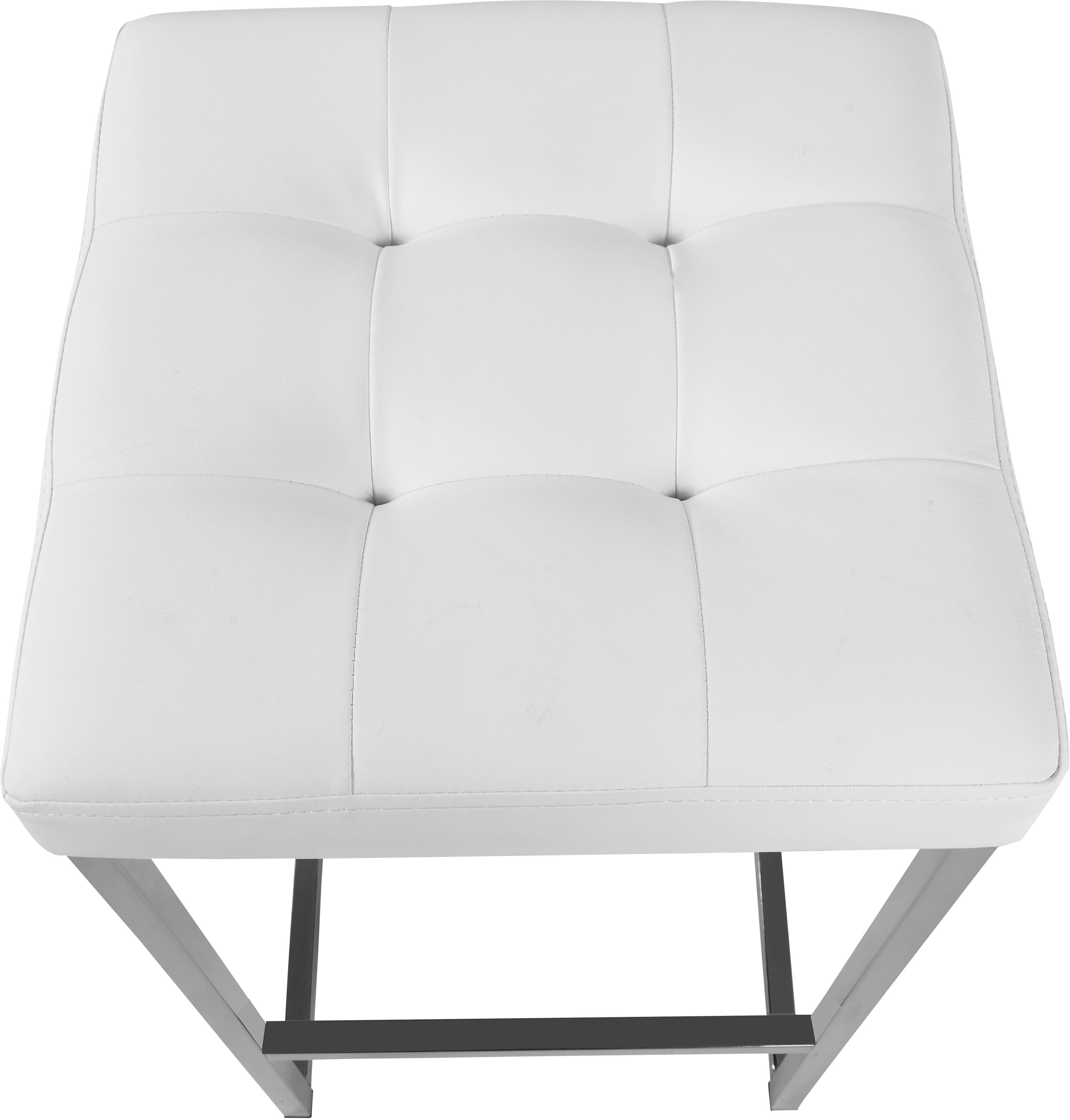 Nicola White Faux Leather Stool