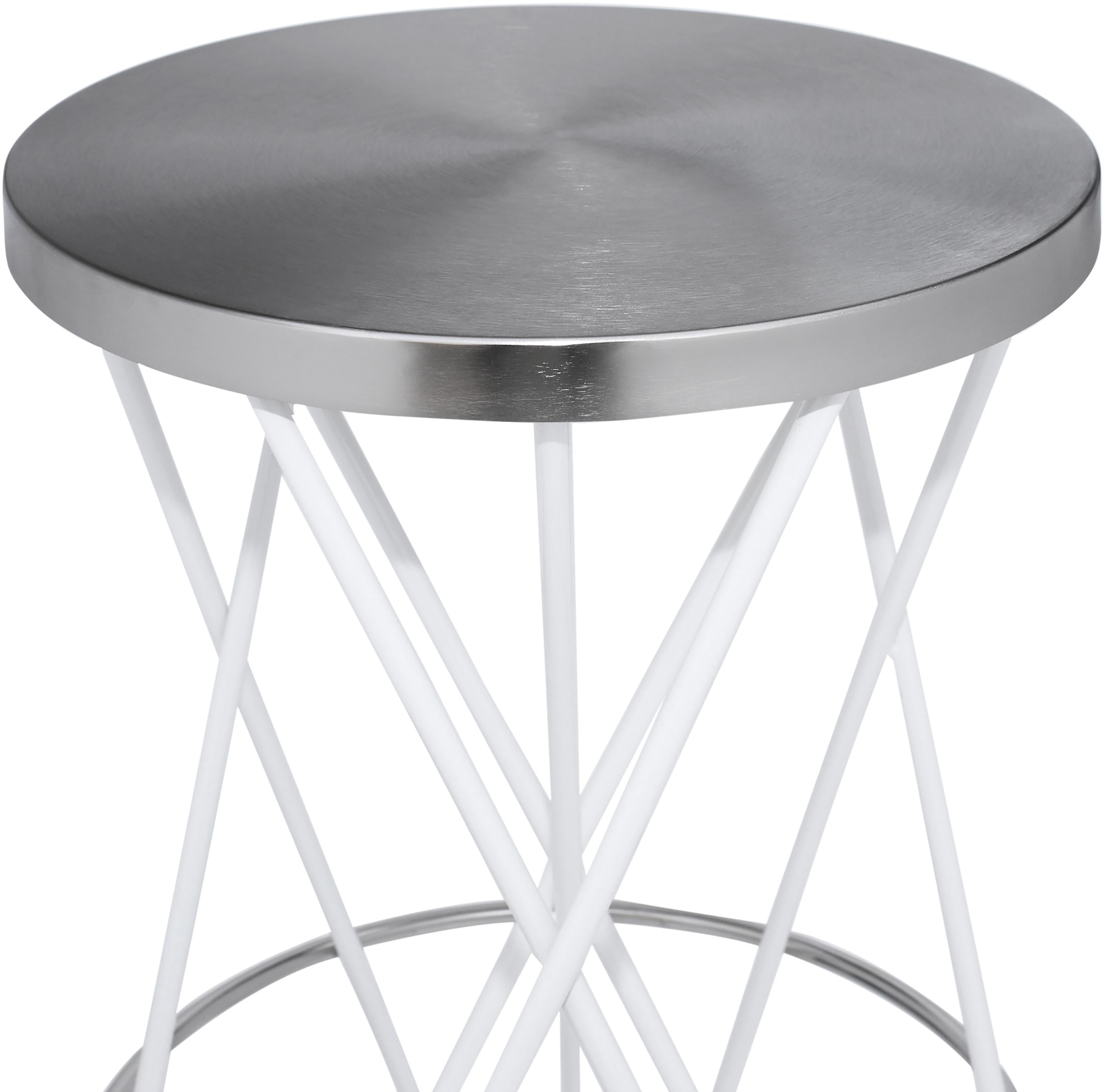 Mercury White / Silver Bar Stool