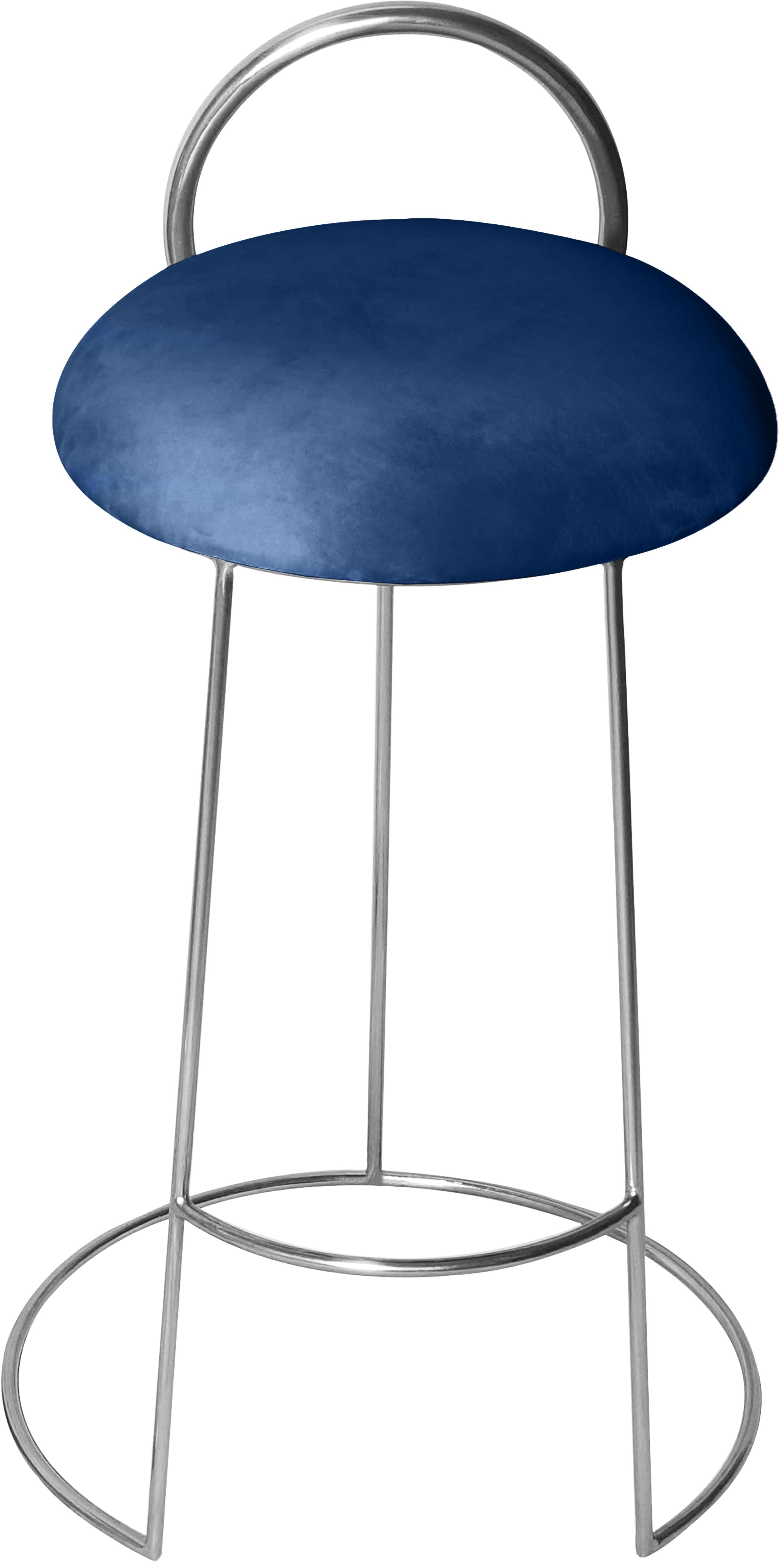 Ring Navy Velvet Counter Stool