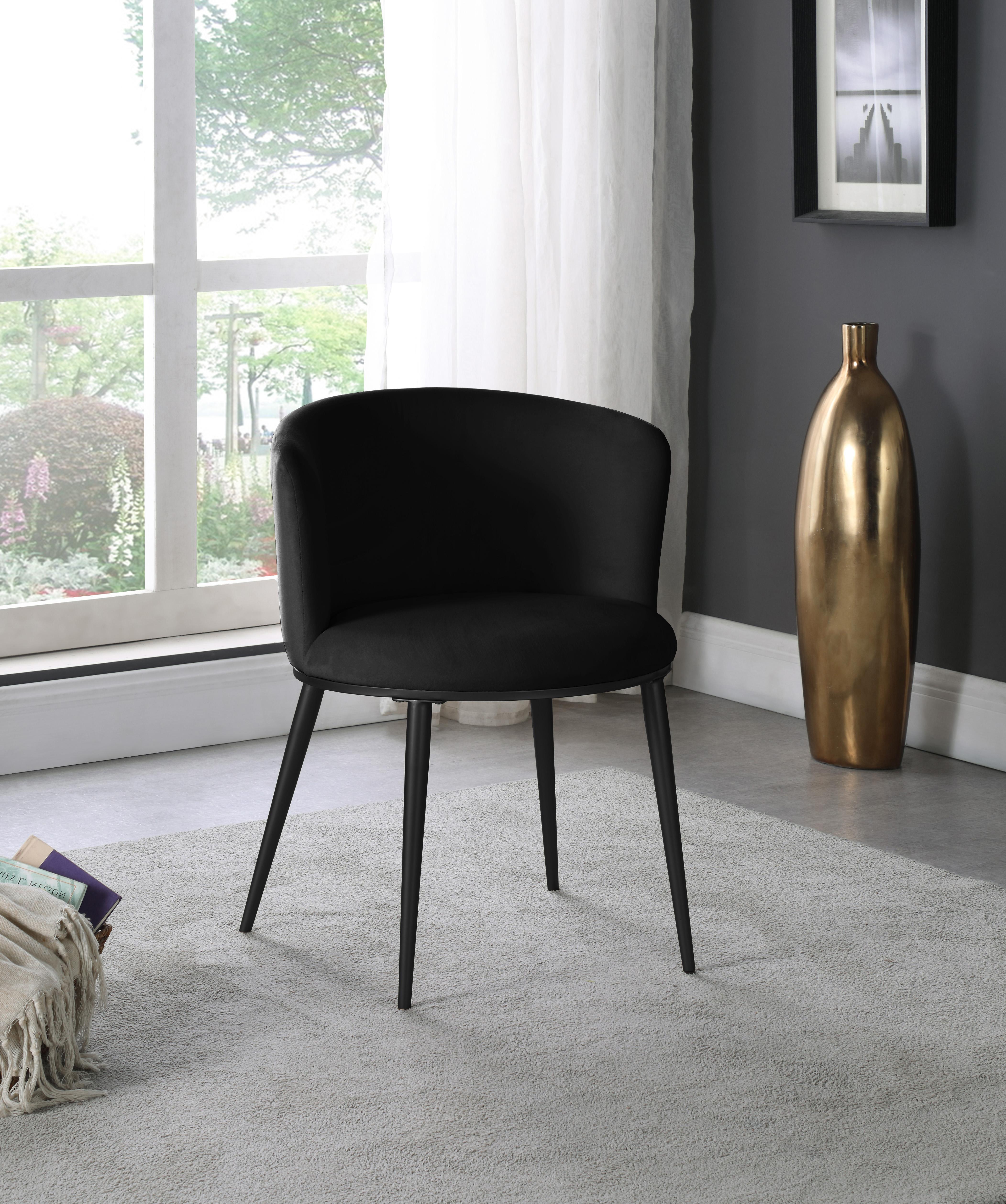 Skylar Black Velvet Dining Chair