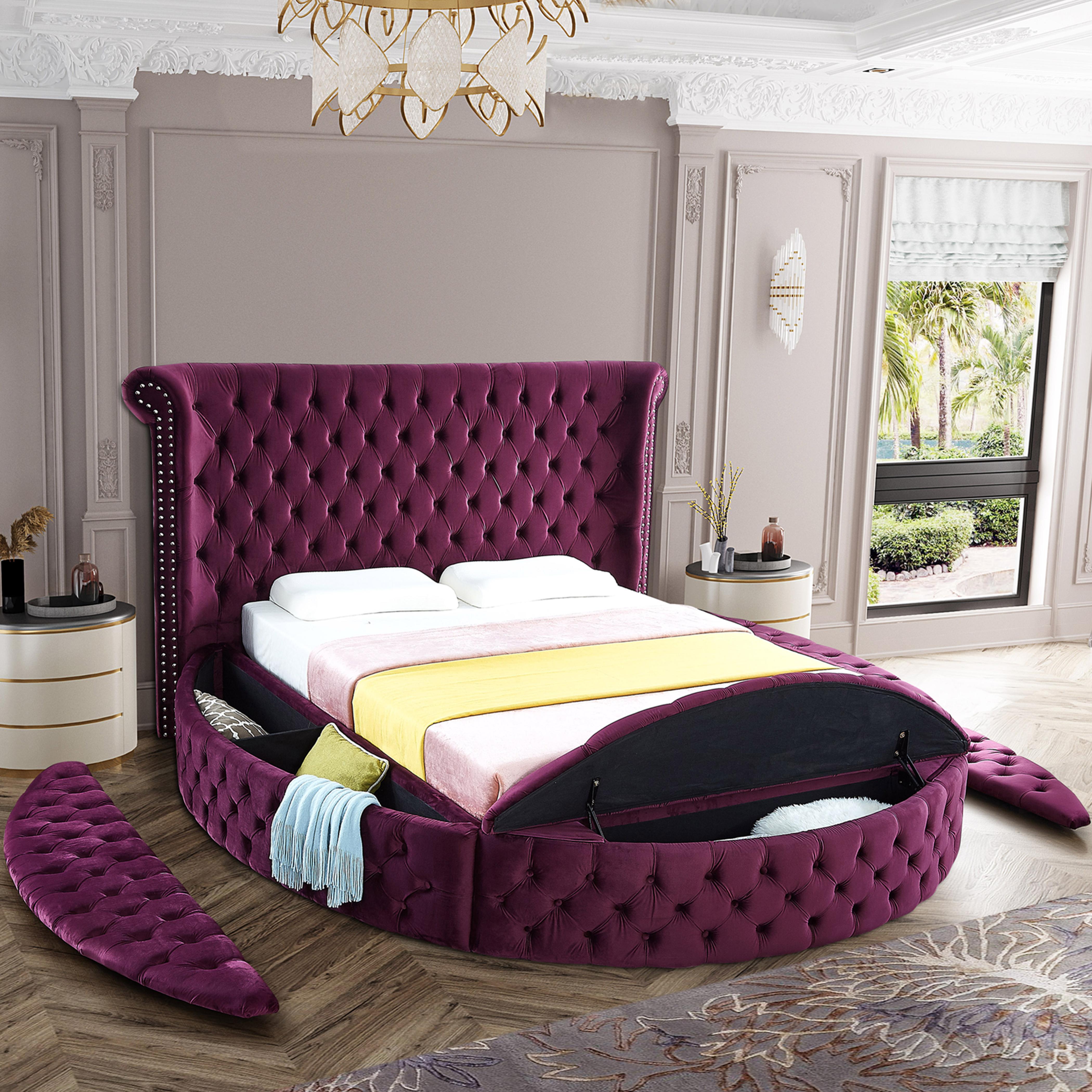 Luxus Purple Velvet Full Bed