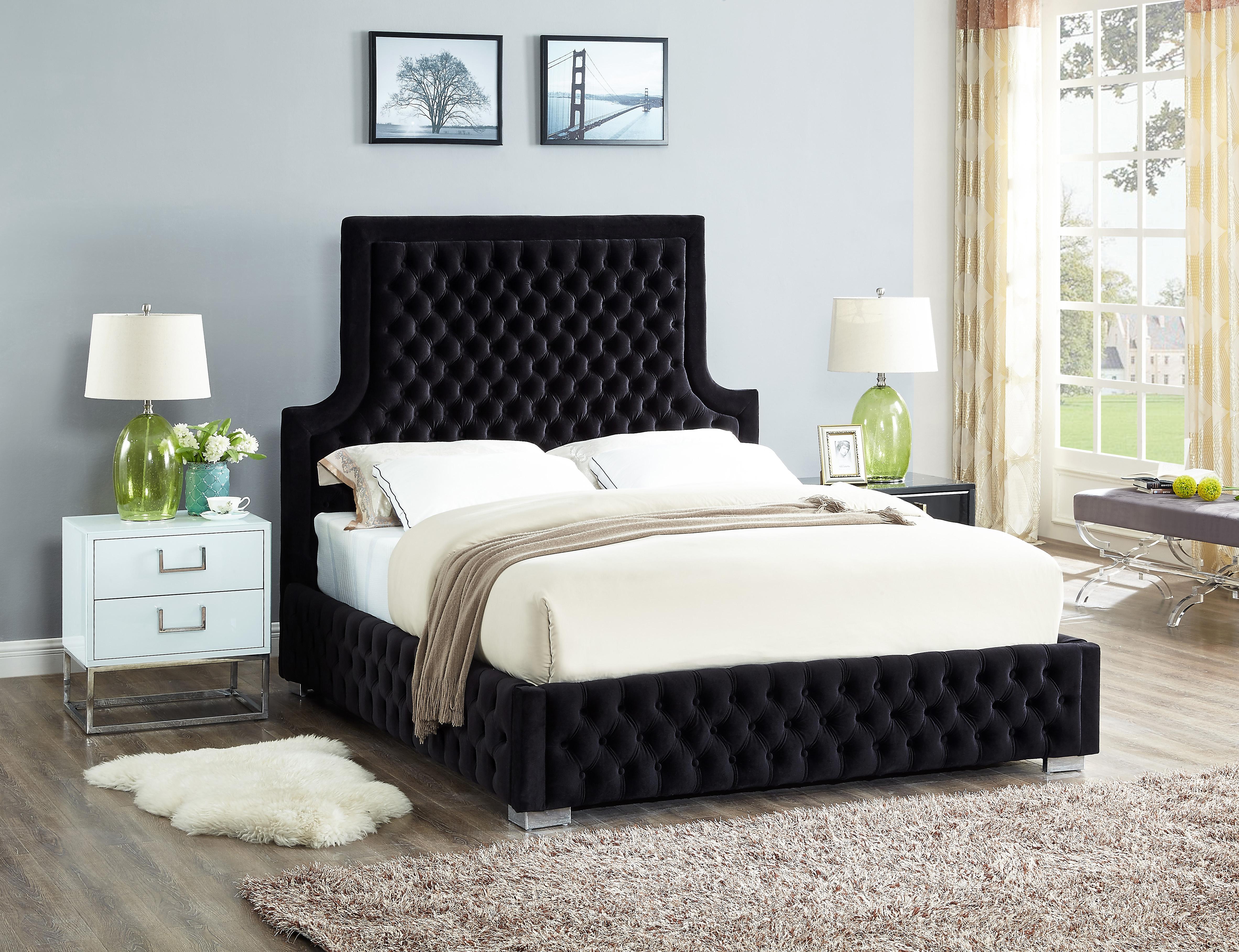 Sedona Black Velvet King Bed