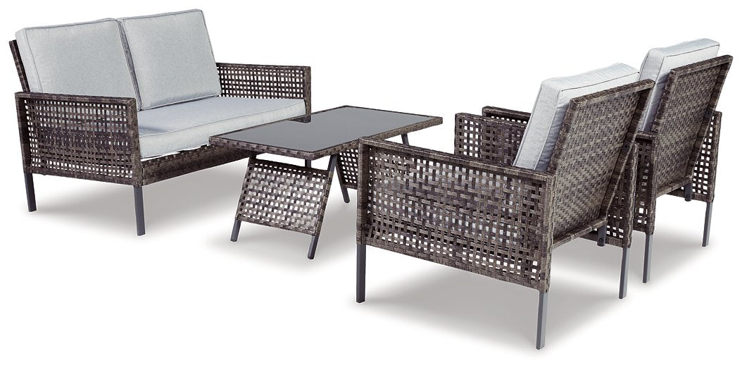 Lainey Outdoor Love/Chairs/Table Set (Set of 4)