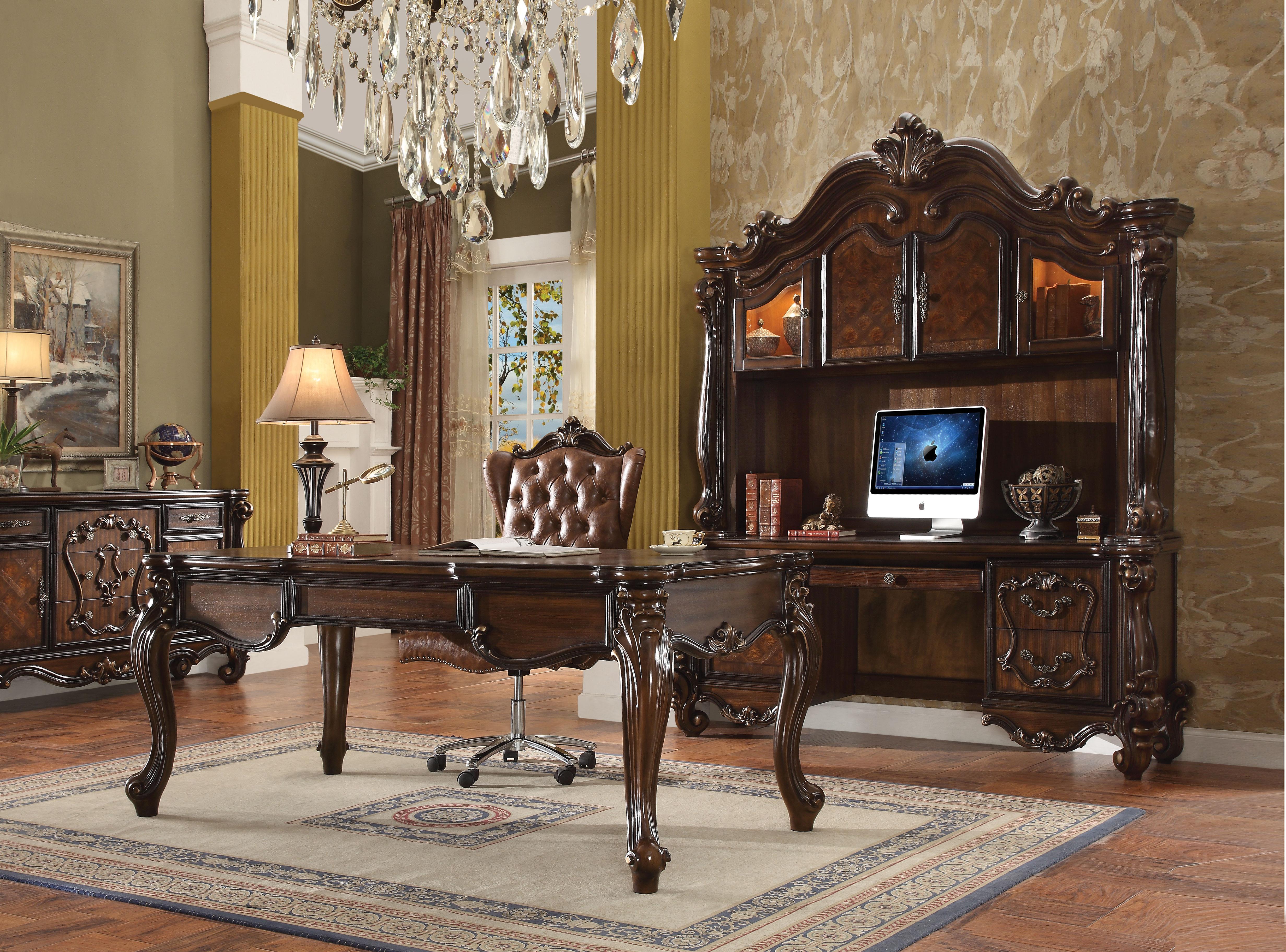 Versailles Cherry Oak Computer Desk & Hutch image