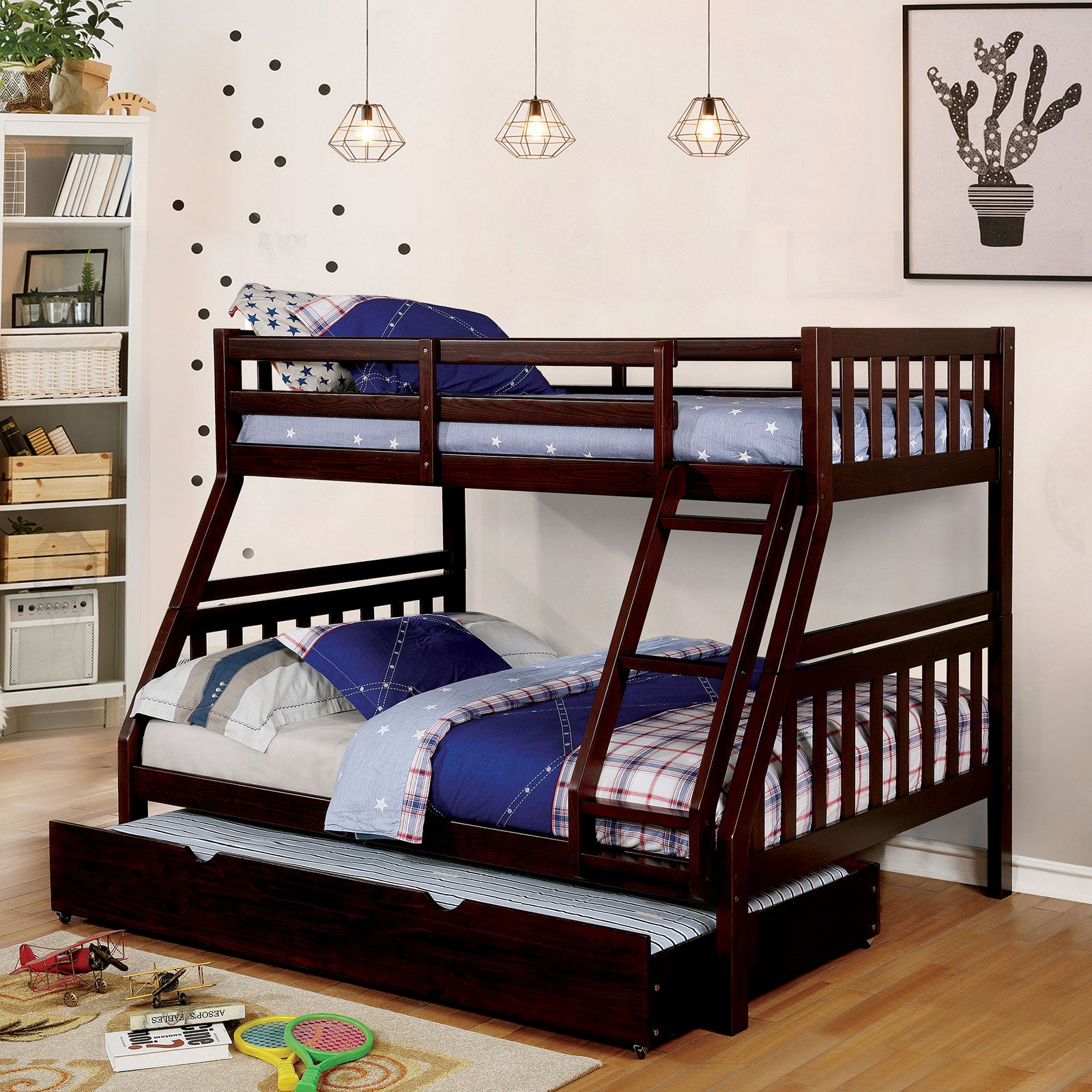 Emilie Dark Walnut Twin/ Full Bunk Bed image