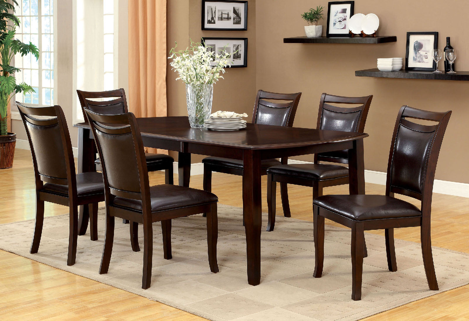 Woodside Dark Cherry/Espresso Dining Table image