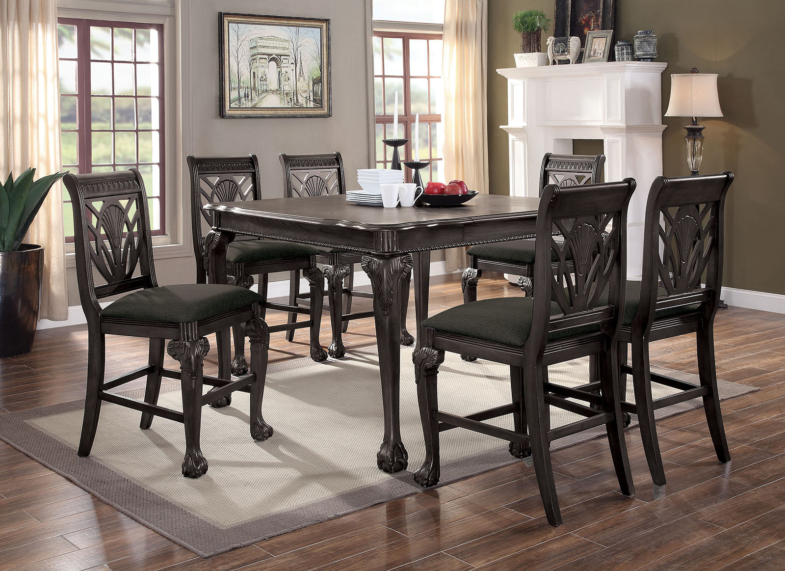 Petersburg Dark Gray 7 Pc. Counter Ht Dining Table Set image