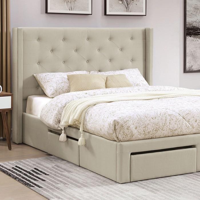 MITCHELLE Queen Bed, Beige image