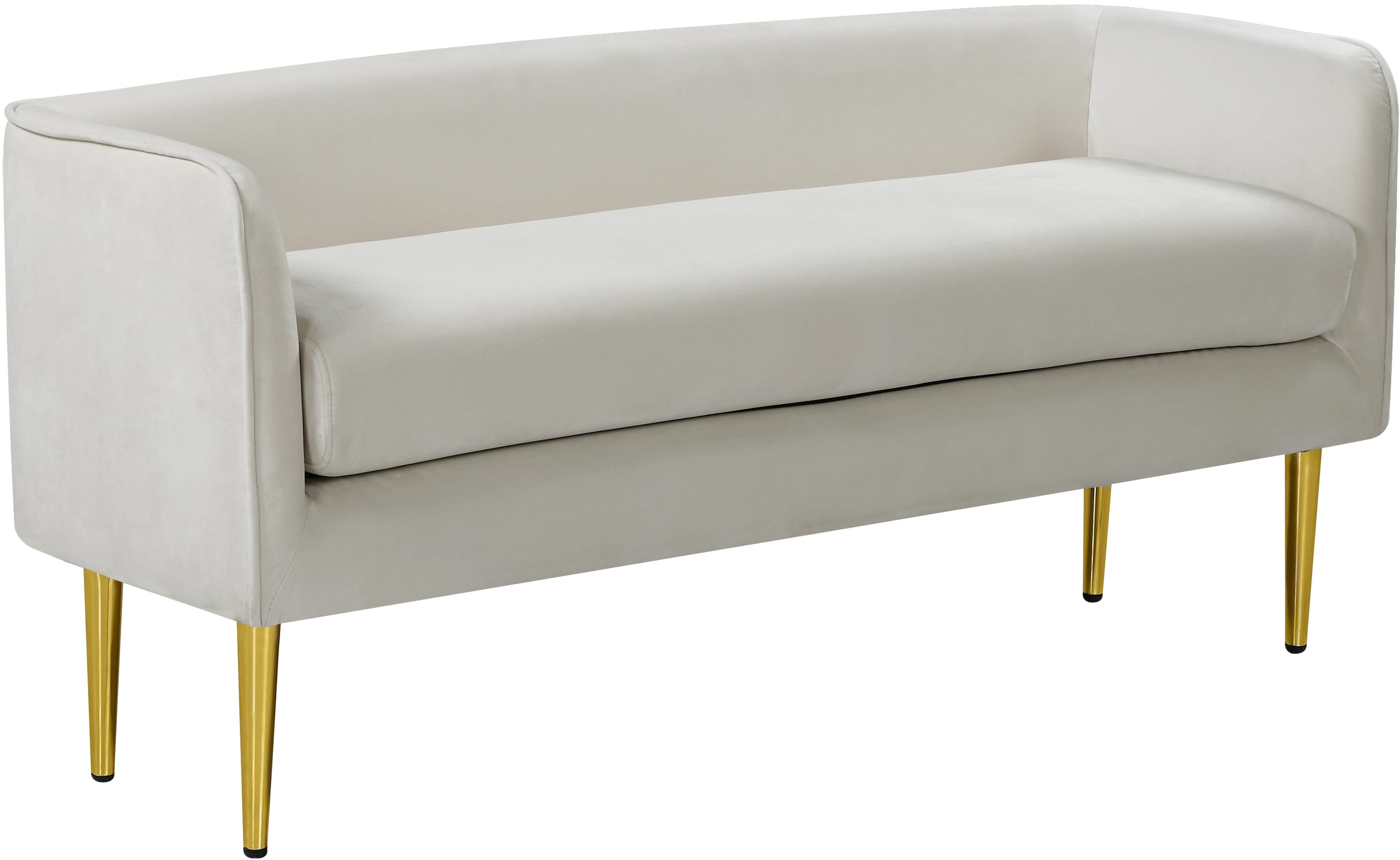 Audrey Cream Velvet Bench image