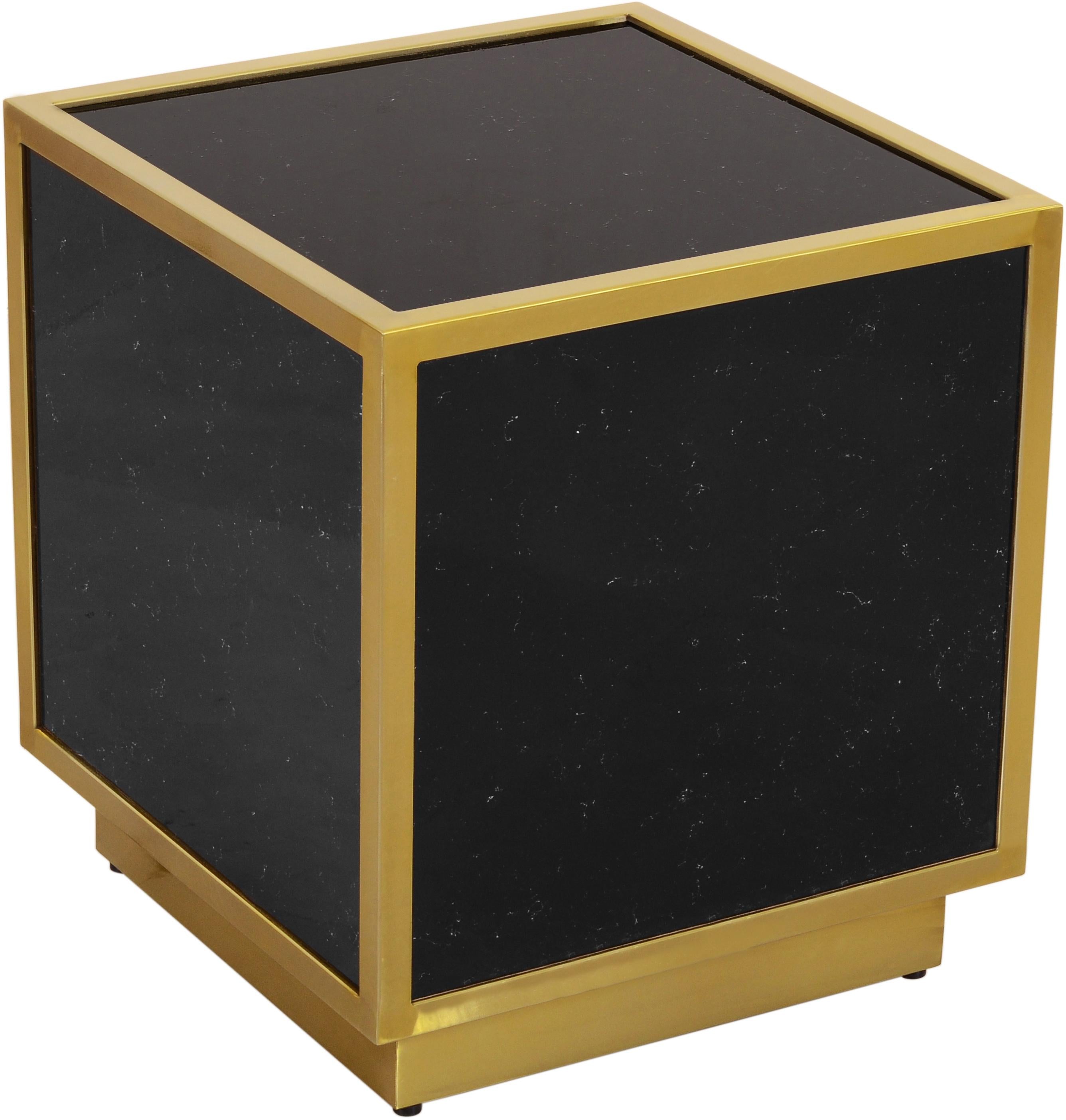 Glitz Black Faux Marble End Table image